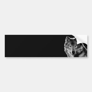 Schwarz-Weiß-Wolf Autoaufkleber