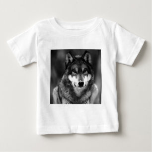 Schwarz-Weiß-Wolf Baby T-shirt