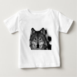 Schwarz-Weiß-Wolf Baby T-shirt
