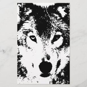 Schwarz-Weiß-Wolf Briefpapier