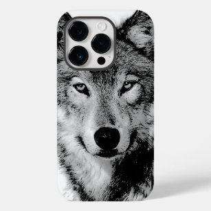 Schwarz-Weiß-Wolf Case-Mate iPhone 14 Pro Hülle