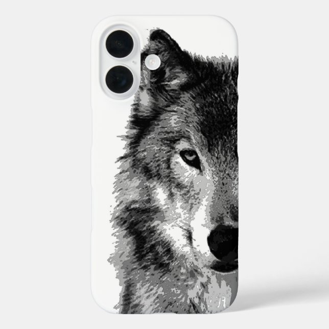Schwarz-Weiß-Wolf Case-Mate iPhone Hülle (Rückseite)