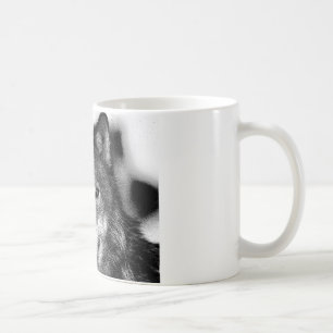 Schwarz-Weiß-Wolf Kaffeetasse
