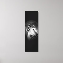 Schwarz & Weiß Wolf & Mond Leinwanddruck