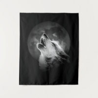 Schwarz & Weiß Wolf & Mond