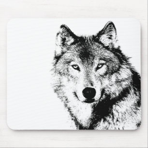 Schwarz-Weiß-Wolf Mousepad