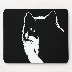 Schwarz-Weiß-Wolf Mousepad