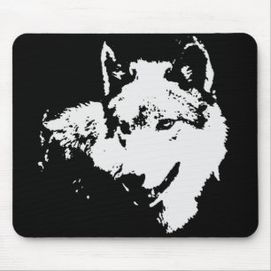Schwarz-Weiß-Wolf Mousepad