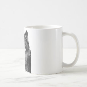 Schwarz-Weiß-Wolf-Portrait Kaffeetasse