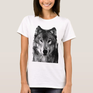 Schwarz-Weiß-Wolf-Portrait T-Shirt