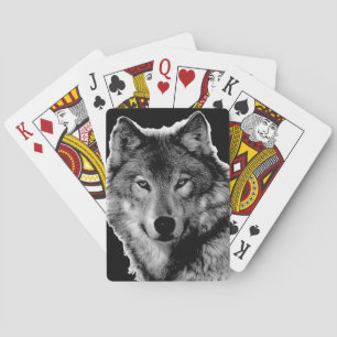 Schwarz-Weiß-Wolf Spielkarten