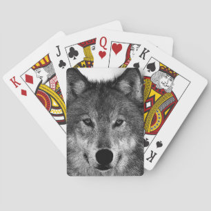 Schwarz-Weiß-Wolf Spielkarten