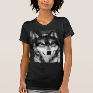 Schwarz-Weiß-Wolf T-Shirt