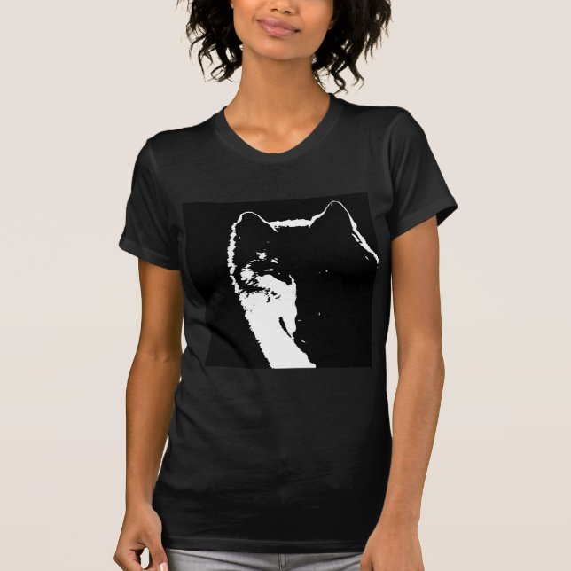 Schwarz-Weiß-Wolf T-Shirt (Vorderseite)