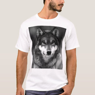 Schwarz-Weiß-Wolf T-Shirt