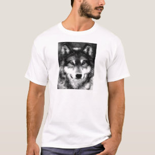 Schwarz-Weiß-Wolf T-Shirt