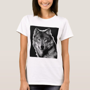 Schwarz-Weiß-Wolf T-Shirt