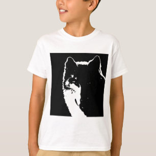 Schwarz-Weiß-Wolf T-Shirt