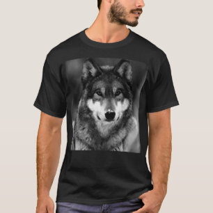 Schwarz-Weiß-Wolf T-Shirt