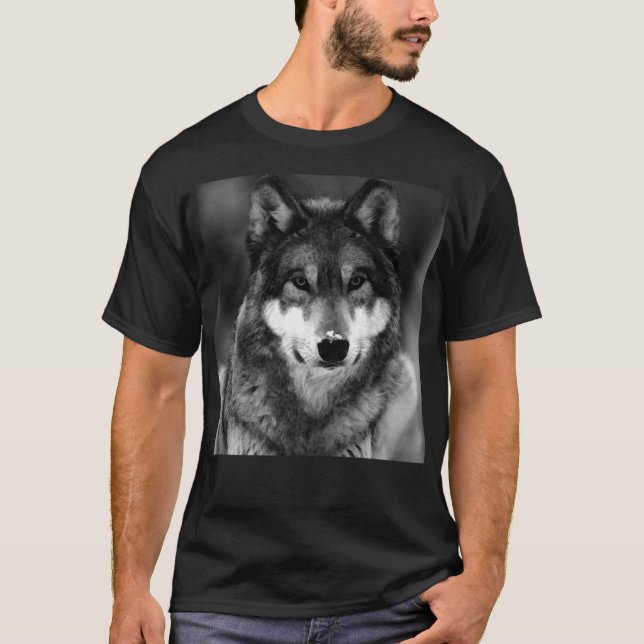 Schwarz-Weiß-Wolf T-Shirt (Vorderseite)