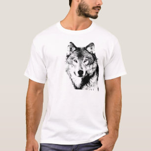 Schwarz-Weiß-Wolf T-Shirt