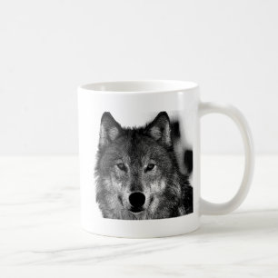 Schwarz-Weiß-Wolf Tasse