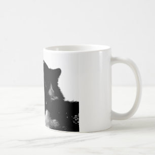 Schwarz-Weiß-Wolf Tasse
