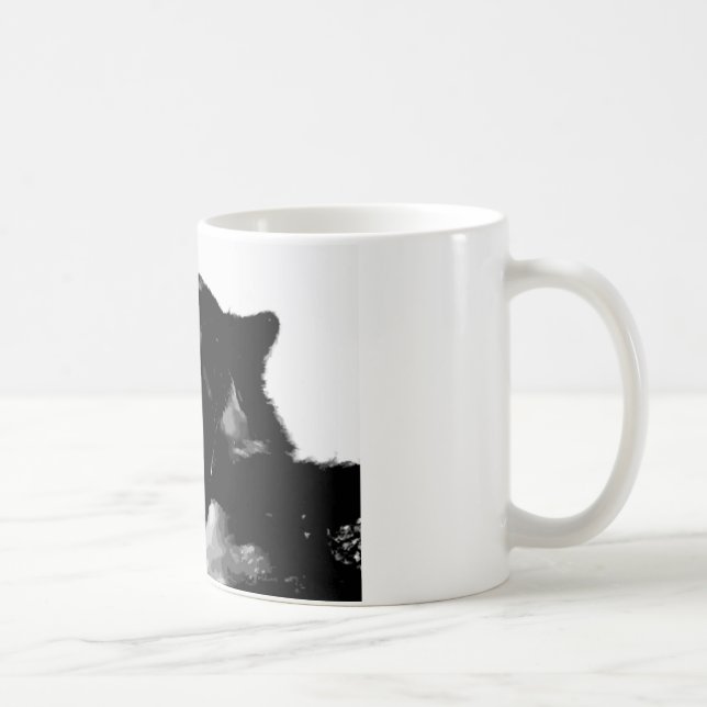 Schwarz-Weiß-Wolf Tasse (Rechts)