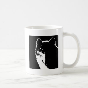 Schwarz-Weiß-Wolf Tasse