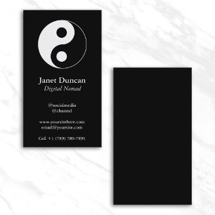 Schwarz-Weiß-Yin-und-Yang-Symbol Visitenkarte