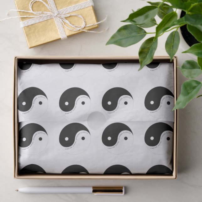 Schwarz-Weiß-Yin-Yang-Achtsamkeits-Yogi Seidenpapier (Geschenk)