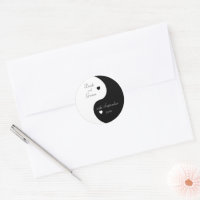 Schwarz-Weiß-Yin-Yang-Herz-Hochzeit