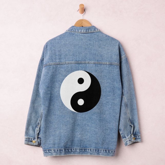 Schwarz-weiß Yin Yang Logo denim Jacke (Hangar)