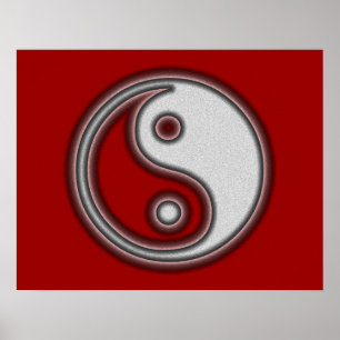 Schwarz-Weiß-Yin-Yang-Symbol-Poster Poster