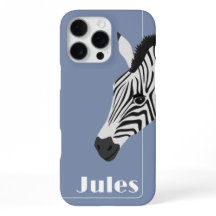 Schwarz Weiß Zebra Blau Name hinzufügen