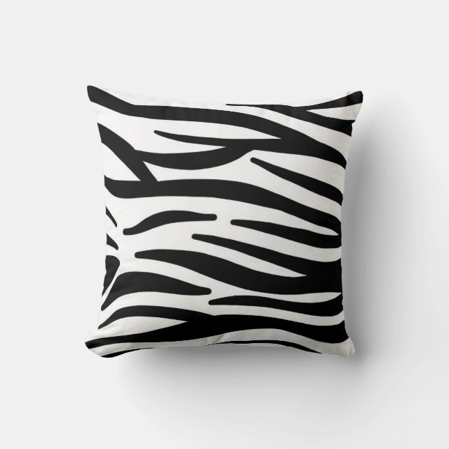 Schwarz-Weiß-Zebra-Druckkopfkissen Kissen (Vorderseite)