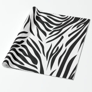 Schwarz-Weiß-Zebra-Druckmuster Geschenkpapier