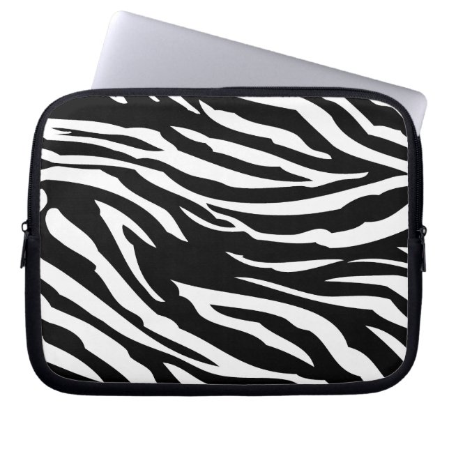 Schwarz-Weiß-Zebra-Drucktierschutzcase Laptopschutzhülle (Vorderseite)