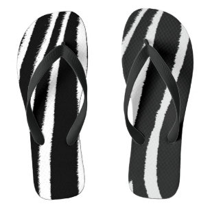 Schwarz-Weiß-Zebra-Muster Flip Flops