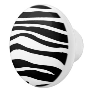 Schwarz-Weiß-Zebra-Muster Keramikknauf
