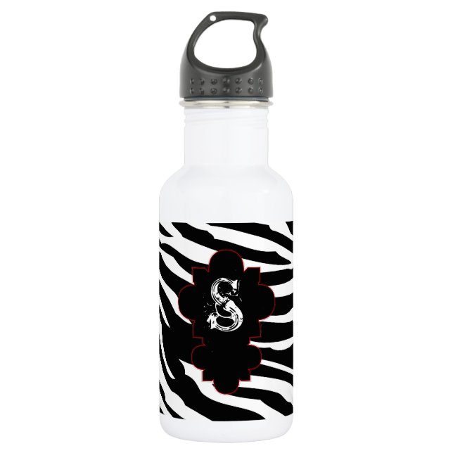 Schwarz-Weiß Zebra Print 32.oz. Trinkflasche (Vorderseite)