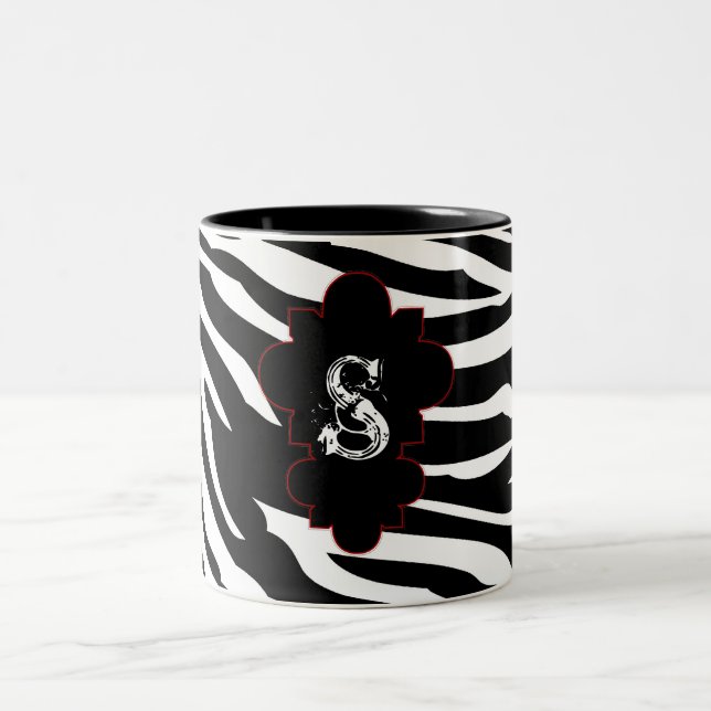 Schwarz-Weiß Zebra Print Animal Coffee Tassen Cup (Mittel)