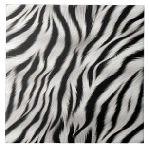 Schwarz-weiß Zebra Print Animal Safari Fliese