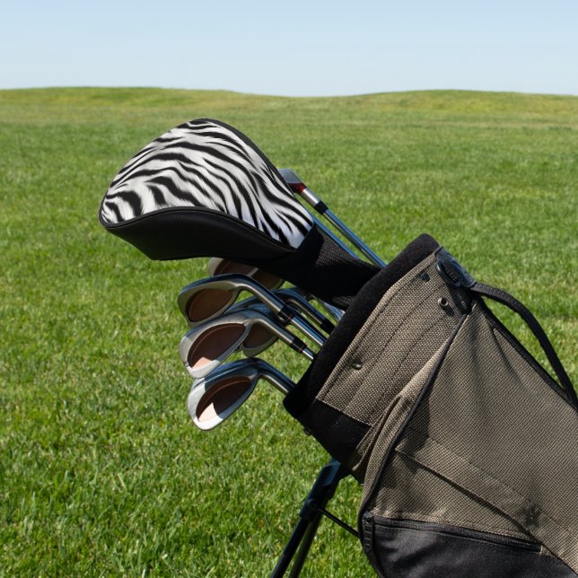 Schwarz-weiß Zebra Print Animal Safari Golf Headcover (In SItu)