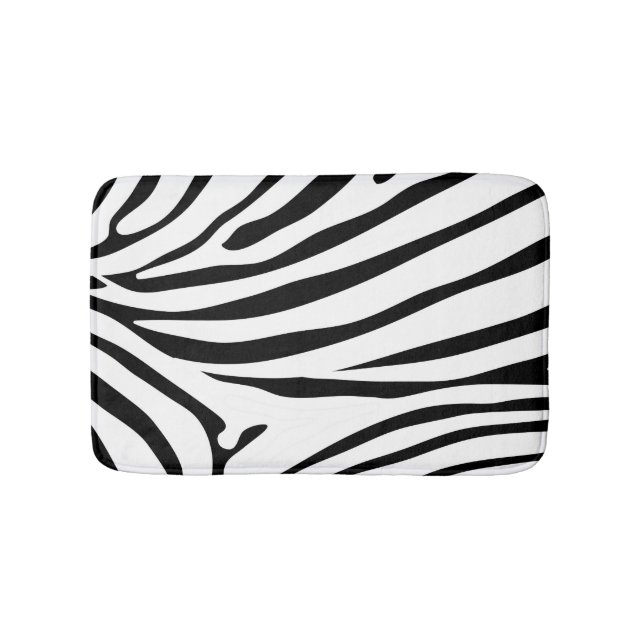 Schwarz-Weiß-Zebra-Safari Badematte (Vorderseite)