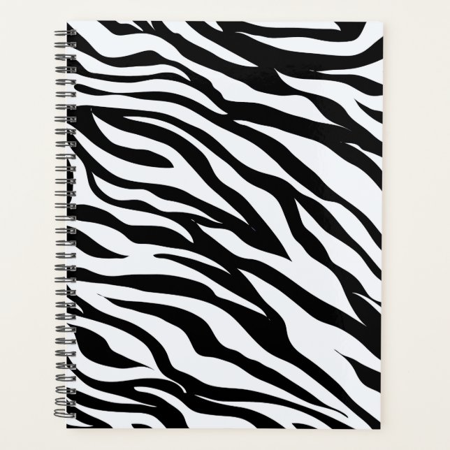 Schwarz-Weiß-Zebra-Safari Planer (Vorderseite)