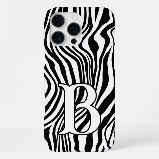 Schwarz-Weiß Zebra Strip Animal Print Phone Case iPhone Hülle (Rückseite)