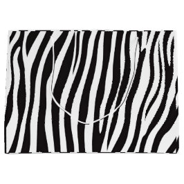 Schwarz-Weiß-Zebra-Tierdruck Große Geschenktüte