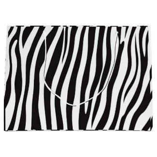 Schwarz-Weiß-Zebra-Tierdruck Große Geschenktüte