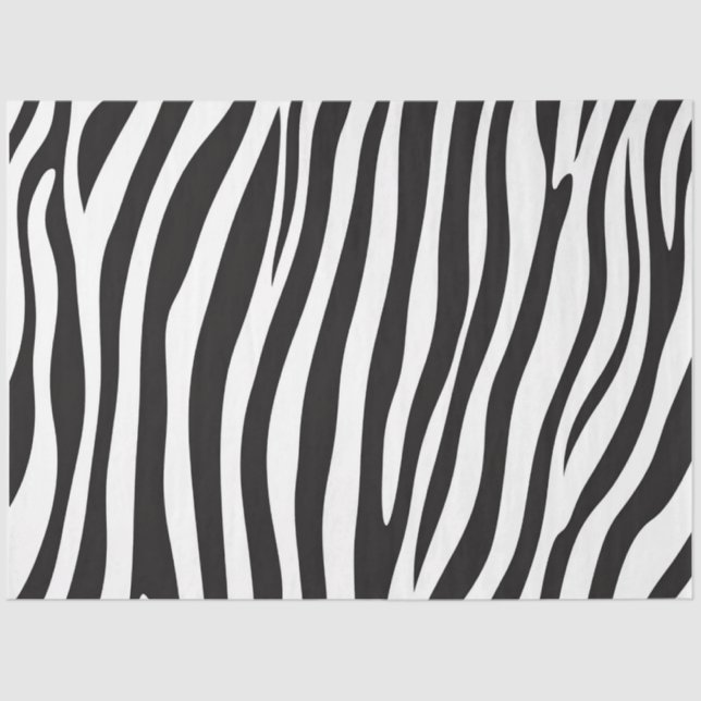 Schwarz-Weiß-Zebra-Tierdruck Seidenpapier (Vorderseite)